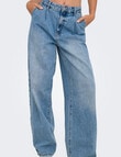 ONLY Gianna Pleat Denim Jean, Mid Blue product photo View 04 S