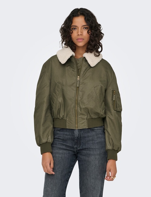 ONLY Suri Washed Bomber Jacket, Kalamata product photo View 03 L