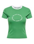 ONLY Bina Organic Cotton Short Sleeve Top, Green product photo