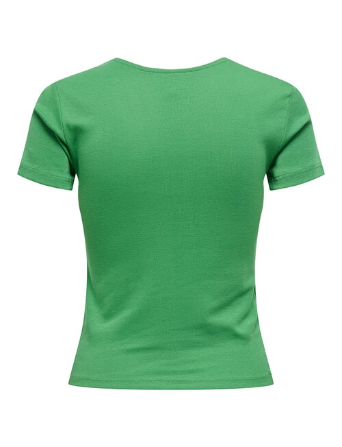 ONLY Bina Organic Cotton Short Sleeve Top, Green product photo View 02 L