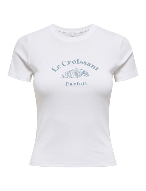 ONLY Bina Organic Cotton Print Top, White product photo