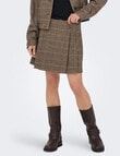 ONLY Ricca Check Skirt, Brown product photo
