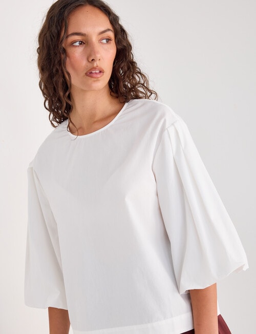 Mineral Layla Woven Top, White product photo