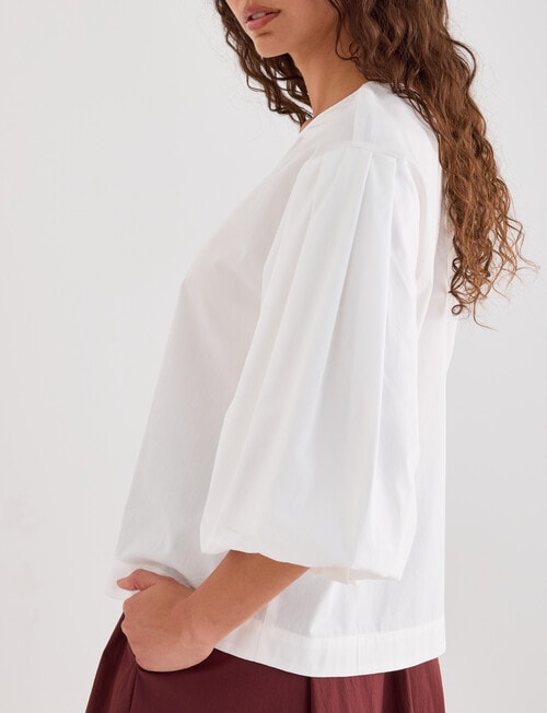 Mineral Layla Woven Top, White product photo View 06 L