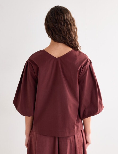 Mineral Layla Woven Top, Pomegranate product photo View 02 L