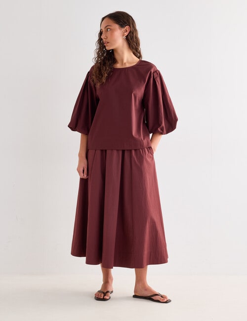 Mineral Layla Woven Top, Pomegranate product photo View 03 L