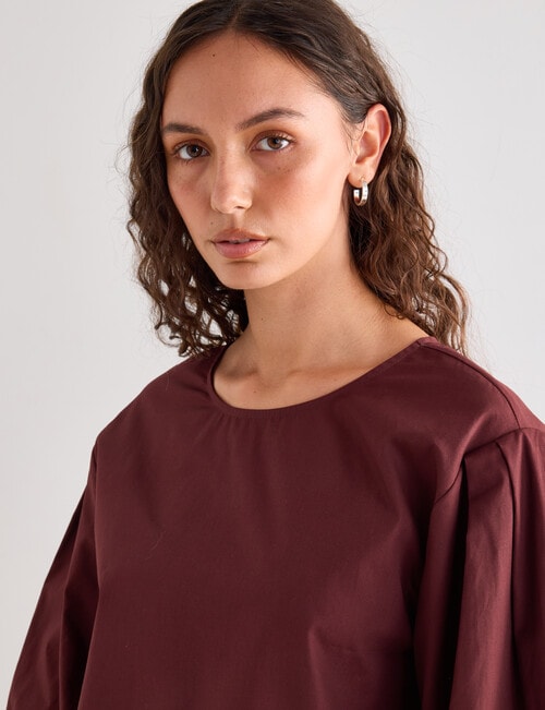 Mineral Layla Woven Top, Pomegranate product photo View 05 L