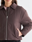 Mineral Kat Cropped Bomber, Ground Coffee product photo View 04 S