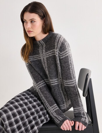 Jigsaw Gridlock Sweater, Charcoal product photo
