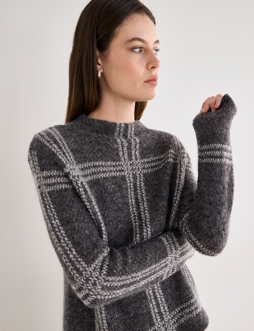 Jigsaw Gridlock Sweater, Charcoal product photo View 06 L