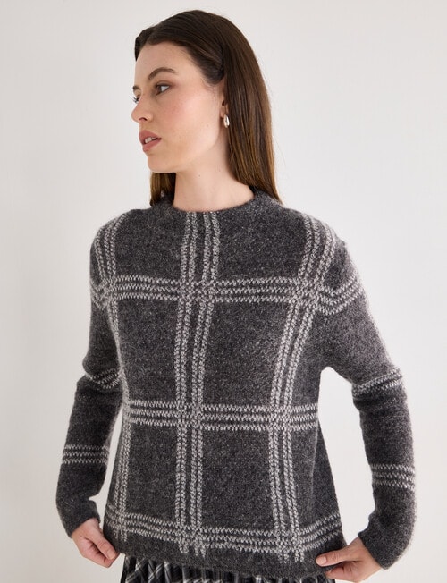 Jigsaw Gridlock Sweater, Charcoal product photo View 07 L