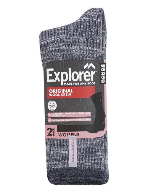 Bonds Explorer Wool Blend Crew Sock, Black & Navy product photo