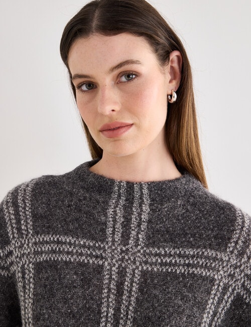 Jigsaw Gridlock Sweater, Charcoal product photo View 04 L