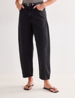 Mineral Stevie Relaxed Barrel Jean, Black product photo