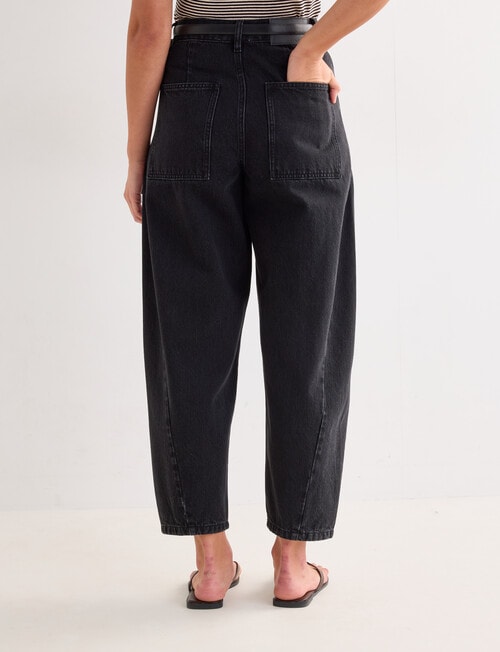Mineral Stevie Relaxed Barrel Jean, Black product photo View 02 L