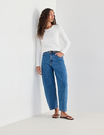 Mineral Stevie Relaxed Barrel Jean, True Blue product photo