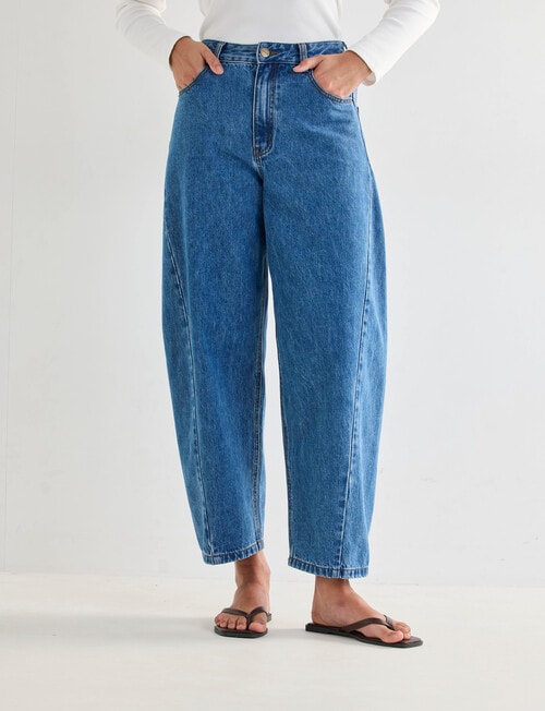 Mineral Stevie Relaxed Barrel Jean, True Blue product photo View 03 L