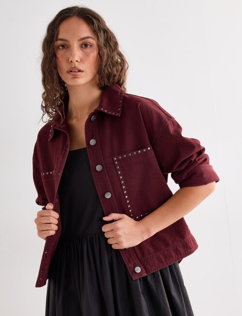 Mineral Benny Stud Jacket, Pomegranate product photo