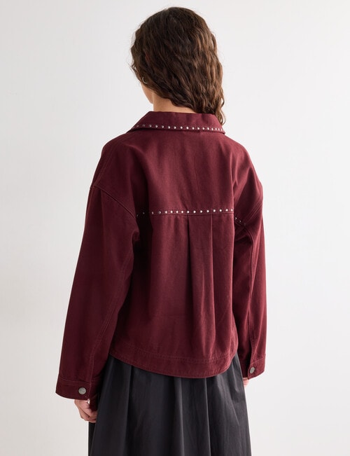 Mineral Benny Stud Jacket, Pomegranate product photo View 02 L
