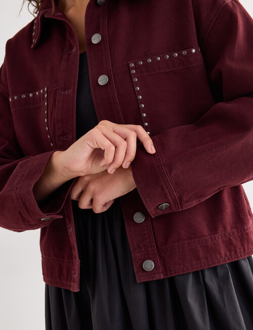 Mineral Benny Stud Jacket, Pomegranate product photo View 04 L