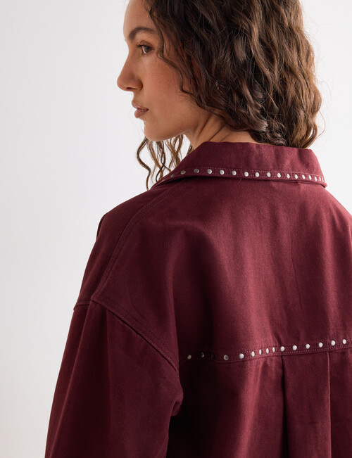 Mineral Benny Stud Jacket, Pomegranate product photo View 05 L