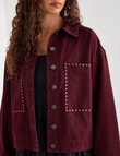 Mineral Benny Stud Jacket, Pomegranate product photo View 06 S