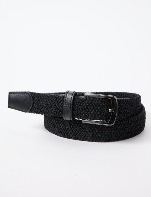 Chisel Braided Stretch Belt, Black product photo View 02 L