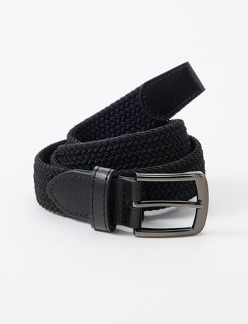 Chisel Braided Stretch Belt, Black product photo
