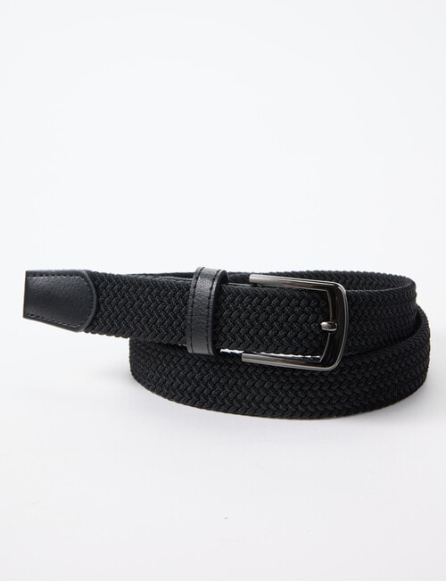 Chisel Braided Stretch Belt, Black product photo View 02 L