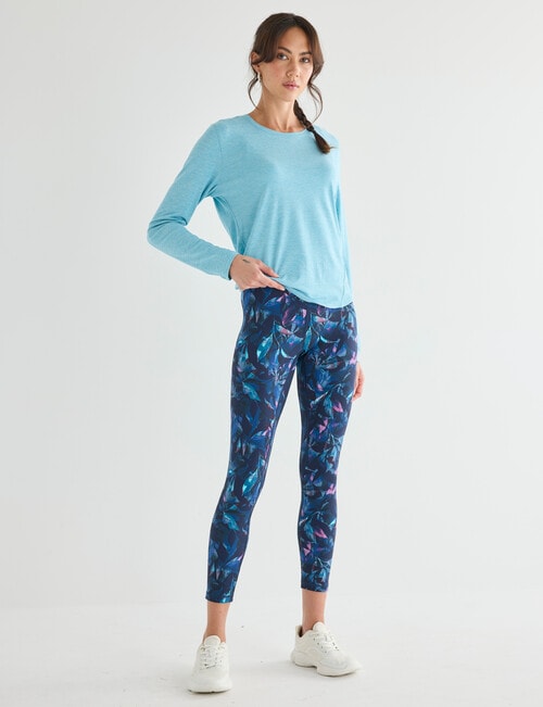 Superfit Limitless Leaf Print Legging, Midnight product photo View 03 L