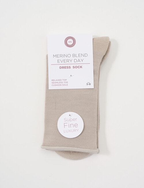 DS Socks Merino Crew Roll Top, Linen product photo View 02 L