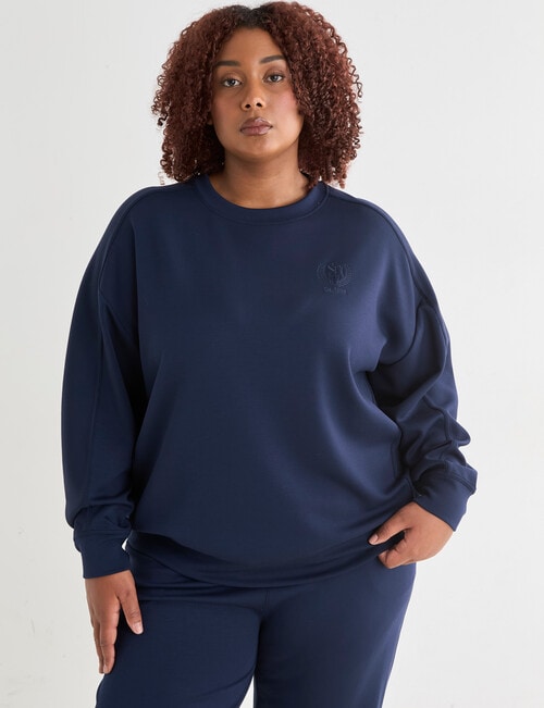 Superfit Curve Premium Crew Sweat, Bright Navy product photo View 05 L