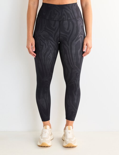 Superfit Limitless Contrast Swirl Print Legging, Grey product photo View 05 L
