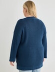 Studio Curve V-Neck Herringbone Jumper, Teal product photo View 02 S
