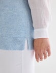 Studio Curve V Neck Vest, Pale Blue product photo View 06 S