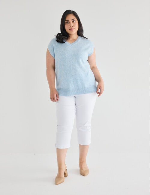 Studio Curve V Neck Vest, Pale Blue product photo View 07 L