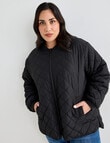 Studio Curve Zip Quilted Jacket, Black product photo