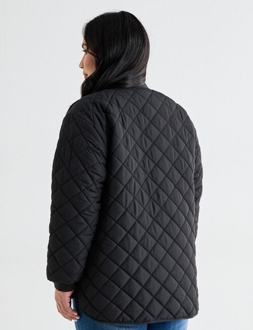 Studio Curve Zip Quilted Jacket, Black product photo View 02 L