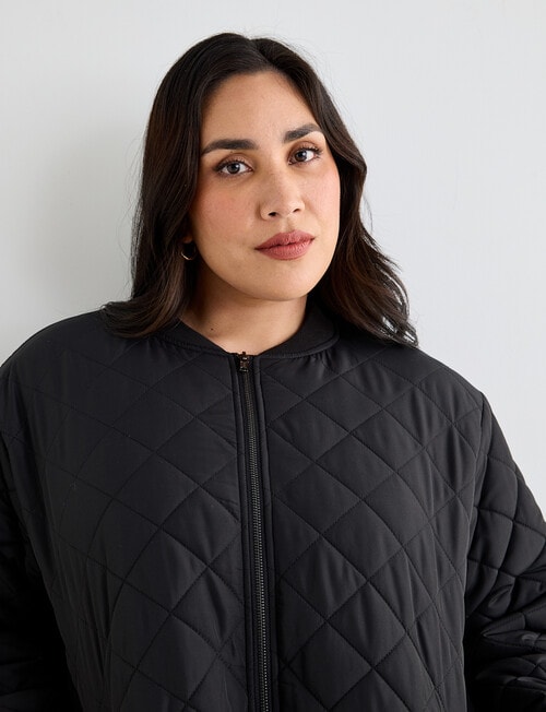 Studio Curve Zip Quilted Jacket, Black product photo View 04 L