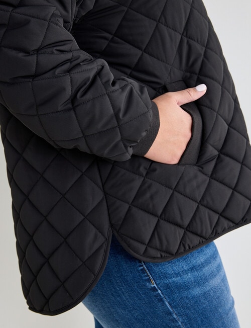 Studio Curve Zip Quilted Jacket, Black product photo View 05 L