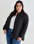 Studio Curve Zip Quilted Jacket, Black product photo View 06 S