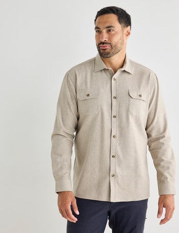 Kauri Trail Glen Long Sleeve Shirt, Stone product photo