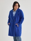 Studio Curve Double Breasted Coat, Sapphire product photo