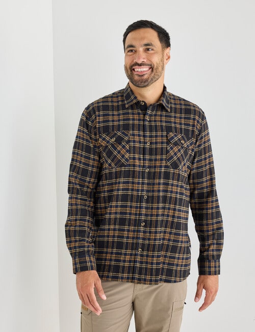 Kauri Trail Rusty Long Sleeve Shirt, Black product photo View 04 L