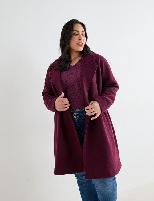 Studio Curve Double Breasted Coat, Cherry Lacquer product photo View 06 L