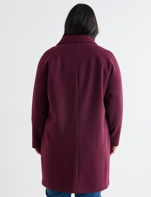 Studio Curve Double Breasted Coat, Cherry Lacquer product photo View 02 L
