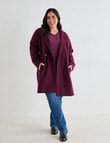 Studio Curve Double Breasted Coat, Cherry Lacquer product photo View 03 S