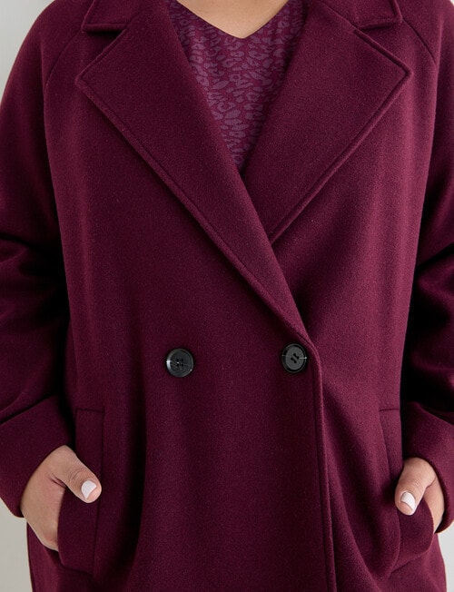 Studio Curve Double Breasted Coat, Cherry Lacquer product photo View 04 L