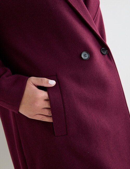 Studio Curve Double Breasted Coat, Cherry Lacquer product photo View 05 L