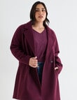 Studio Curve Double Breasted Coat, Cherry Lacquer product photo
